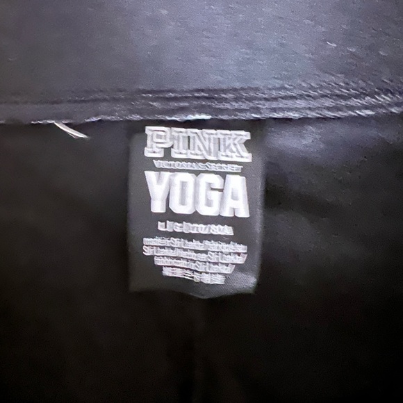 Women’s Size Large Victoria Secret Pink Black Leggings - Picture 2 of 4